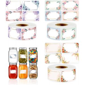 Etiquettes Autocollantes,750 Pi&egrave;ces Etiquette Epices 30 X 50 MM Etiquette Cadeau Bocaux Confiture Etiquettes Autocollantes,pour &Eacute;tiqueter Fleurs Confiture Bocaux Verre Poches P&acirc;tisserie - Neuf