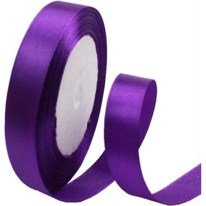 Ruban De Satin Double Face Pour Emballage Cadeau, 15 Mm De Profondeur, Violet De 22 M, Ruban En Tissu Pour Cadeaux, Bouquets, Gâteaux, Décoration De Mariage - Neuf