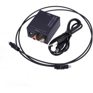 Convertisseur Audio Analogique Spdif R avec Câble et Prise EU pour TV DVD - Neuf