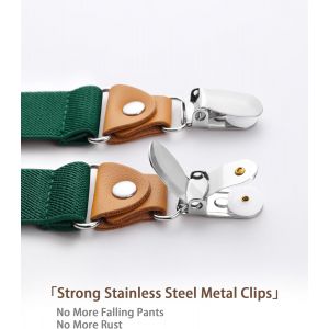 Tzf-Bretelles Pour Hommes Avec 4 Bretelles À Clips Métalliques Très Solides, Taille Unique, Réglable Et Élastique, Forme X - Neuf