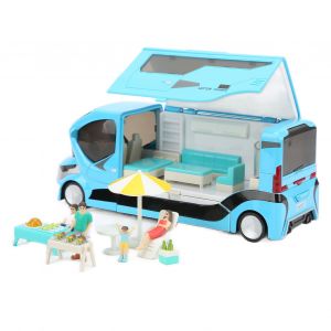 Modele de voiture touristique de vacances a l'echelle 1:20, modele en alliage, theme scene, jouets, cadeaux pour filles et garcons, bleu - Neuf