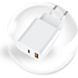 Chargeur Rapide 30w 2 Ports + Câble, Charge Rapide Pour Iphone 16/16 Pro Max/16 Plus, 16e, 15/15 Pro Max/15 Plus, Samsung Galaxy S25/S24/S23/S22/S21/S20/Ultra, Google Pixel Et Autres Avec Usb C - Neuf