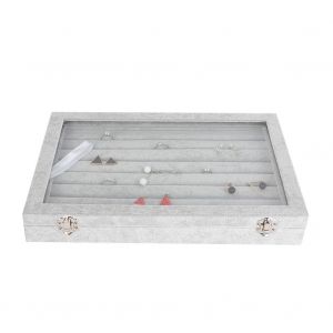 Boite de rangement pour bijoux, colliers, boucles d'oreilles, plateau de presentation, support organisateur (bagues) - Neuf