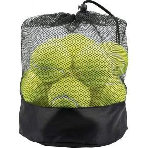 Balles De Tennis D'entra&icirc;nement Vertes Et Durables - 15 Balles Sans Pression Avec Sac De Transport En Filet Pour Des Performances Constantes Et Un Transport Facile - Neuf