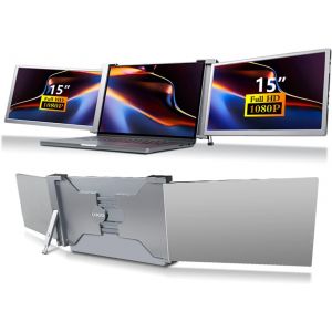 ChenQuanSarl-Moniteur Portable Pour Ordinateur Portable, Écran Ips 15"" Full Hd 1080P, Double Extension D'Écran Triple Écran, Triple Écran Pour Ordinateur Portable De 15 À 17"", Compatible Avec(Zone Gr - Neuf