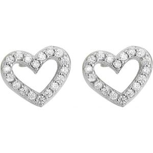 Chenquansarl-Fantaisie Boucles D'oreilles Coeur Pour Femme Filles,Clou D'oreilles En Argent 925,Boucle D'oreilles Piercing,Puce D'oreilles Argent Avec Zircone,Cadeau No&euml;l Valentin Anniversaire De Mam - Neuf