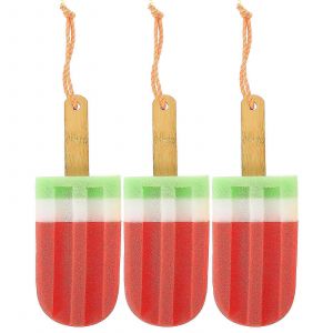 3pcs Crème Glacée En Forme Boule De Bain Serviette De Bain Créative Fleur Douche Corps Frottant Serviette Style Aléatoire - Neuf