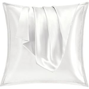 TIANYI-Taie Oreiller Satin 65x65 Lot de 2,pour Cheveux,Similaire Aux Taie d Oreiller en Soie,Housse de Coussin 65x65,Taies d'oreillers certifié Oeko-Tex Ivoire - Neuf