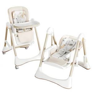 Chaise Haute Bebe 2 En 1 Magic Zc Chaise Haute Transat Chaise Haute Évolutive Sans Bpa Jusqu'à 30 Kg De 6 Mois À 3 Ans Cuir Pu - Neuf