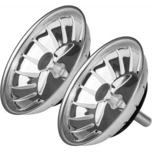 SJZG-Lot De 2 Bondes D'Évier En Acier Inoxydable Pour Déchets Alimentaires, 78 Mm De Diamètre, Empêche Les Canalisations Bloquées Et Les Odeurs Indésirables Dans La Cuisine, Design Durable, - Neuf