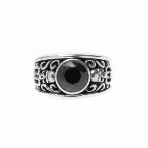 Bague Homme Argent T&ecirc;te De Mort Noire Solo Skulls - Neuf