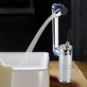 HJLIAN Robinet d'eau froide pour evier de cuisine et salle de bain, rotation a 360 degres, chrome, G1/2 - Neuf