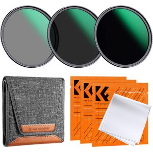 Ø67mm Filtre ND8+ND64+ND1000+Sac+3 Chiffons Densité Neutre 3/6/10 Stops Nano-revêtement HD Anti-Rayures Étanche pour Objectif Appareil Photo (D Série) - Neuf