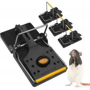 KALANKA-4 Pièces XXL Piege a Rat, Reutilisable Piege a Souris, Professionnel Sensible Tapetteà Souris Attrape, Tapetteà Plastique, Tapette avec Appat, Convient pour La Maison Et Exterieur - Neuf