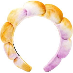 Kal-Bandeaux De Spa Multicolores Pour Femme, Bandeau En Éponge Douce, Lavage Du Visage, Soin De La Peau, Bijoux De Cheveux, Bandeau Cosmétique, Bandeau Épais Pour Le Quotidien, Jaune Foncé Violet - Neuf