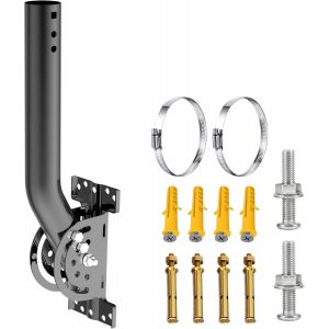 Poteau d'antenne renforcé-Tige J-Tube en mât plein (3,5 cm x 30 cm),idéale pour les installations sur les murs,les gouttières ou les toits. Compatible avec les points d'accès externes et les - Neuf
