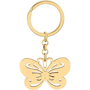 Kal-Porte-Cl&eacute;s Papillon En Acier Inoxydable Pendentif Porte-Cl&eacute;s Papillon Cadeaux Pour Femme Filles Cha&icirc;ne De Cl&eacute;s Porte-Monnaie De Voiture Charms - Neuf