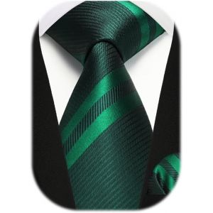 Men's Tie And Clutch Set 8.5 Cm Silk Ties For Men Plaid Stripes Tie For Wedding Party Business.[B252] - Neuf