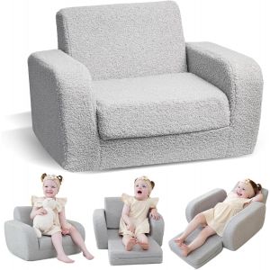 SUBZONAL-3 in 1 Fauteuil Enfant, Canape Enfant en Tissu Sherpa, Meuble Enfants pour Gar&ccedil;ons et Filles - Neuf