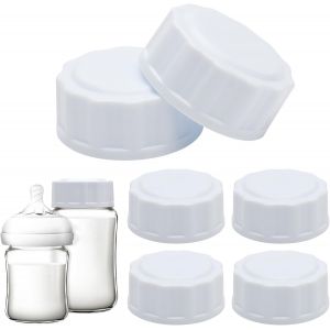 Kalanka-Lot De 6 Bouchons De Biberon De Voyage Pour Avent - Couvercle De Rechange Pour Biberon - Compatible Avec Les Biberons &Agrave; Col Large - Blanc - Neuf