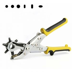 Pince Perforatrice Pour Cuir, Avec Base En Cuivre, Pince Perforatrice Revolver, Pour Ceinture, Tissu, Cuir, Carton, Pvc, 6 Poinçons Tailles 3,5 Mm, 4 Mm, 4,5 Mm, 7 × 3 Mm, 8 - Neuf