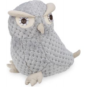 LETNERNY-Butoir De Porte Chouette, Amortisseur Lourd En Tissu, Rempli De Sable, D&eacute;co, Cale, Hxlxp 22 X 21 X 17 Cm, Gris - Neuf