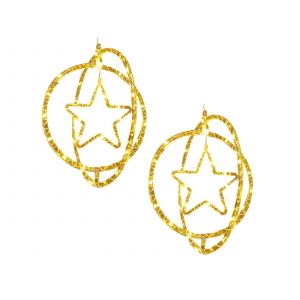 Guirlande Lumineuse Led &Agrave; Double Anneau En Forme D'&eacute;toile, Fonctionnant Sur Piles - 2 Pi&egrave;ces - Neuf