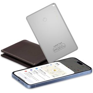 MEVRONISSHOP-Wallet Tracker Card Ultra Fin, Air Tag Traceur Carte,Rechargeable Localisateurs d&iquest;Objets Compatible avec Apple Localiser (iOS Uniquement) pour Portefeuille/Bagages/Valise/Sac/Cl&eacute;s, &Eacute;tanc - Neuf
