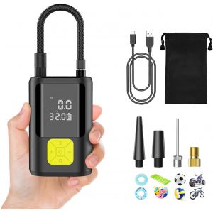 Mevronisshop-6000mah Mini Pompe &Agrave; Air &Eacute;lectrique&iquest;Compresseur &Agrave; Air Portatif Gonfleur Pneus Sans Fil 150psi Avec &Eacute;cran Lcd Num&eacute;rique&iquest;Pompe &Agrave; Air Rechargeable Pour Voiture, V&eacute;lo, Moto, Scoote, Balle (N - Neuf