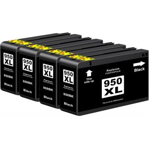 ERYI-950Xl Noir Cartouche D'Encre Compatible Pour Hp 950 Xl 951 Xl Pour Officejet Pro 8600 8620 8610 8100 8615 8630 8640 251Dw 276Dw (4 Noir) - Neuf