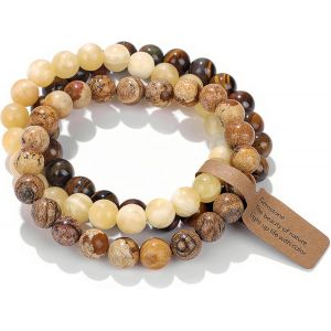 Eryi-Bracelet Pierre Naturelle Hommes Et Femmes 8mm Bracelet De Boîte À Cadeau Exquis - Neuf