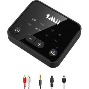 B06t6 Émetteur Bluetooth 5.3 Pour Tv, Audio Sans Fil Avec Aptx Low Latency/Hd/Adaptive, Double Connexion Pour 2 Casques, Portée De 30 M, Entrées Optique/Usb/Aux/Rca, Contrôle Du Volume - Neuf