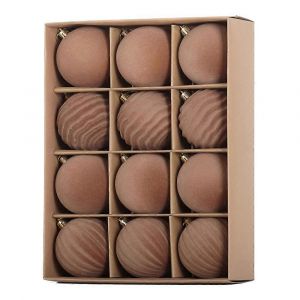 Velours De No&euml;l Balle De Set Pendentif De Bricolage De No&euml;l Sc&egrave;ne De Flocage Arrangement De D&eacute;coration D'arbre De No&euml;l De La Pendaison De Balle Caf&eacute; 12 - 8cm - Neuf