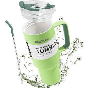 1200ml Gobelet Avec Couvercle Et Paille, Gobelet Avec Couvercle Et Paille, Sans Bpa, Anti-Fuite, Grande Gourde En M&eacute;tal Pour Le Sport, L'&eacute;cole, Le Fitness, Le Plein Air, Le Camping - Neuf