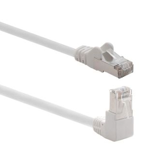 KAL-366236 Câble Réseau Cat.6 Angle 90 Degrés 5M - Blanc - 1 Pièce - Câble Patch Cat6 (Sftp Pimf) 1000Mbit/S Connecteur Rj 45-1 X 5M Mètre Blanc - Neuf
