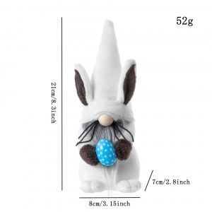 Décoration de Pâques Gnome Peluche Lapin de Pâques Gnomes Poupées Lapin de Pâques Décoration de Pâques (gris) - Neuf