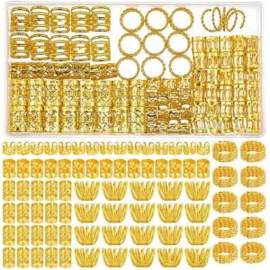 Kal-110 Pièces Bijoux Cheveux Tresse Doré, Dreadlocks Perle Cheveux Métal Réglable Vikings Spiral Coils, Bague Cheveux Anneau Cheveux Accessoire Cheveux Décoration Und Accessoires De Coiffure - Neuf