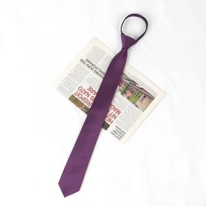 Nouveau Unisexe Solide Cravate Fermeture &Eacute;clair Cravate 6 Cm D&eacute;contract&eacute; Pour Homme Femmes Gravatas Maigre Mince Hommes F&ecirc;te Mariage Chemise Accessoires Corbatas--Violet - Neuf