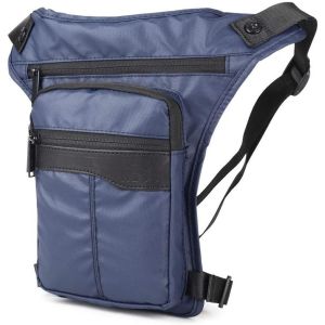 SJZG-Oxford Drop Leg Sac Pour Hommes Femmes Multi-Usage Moto Vélo Bandoulière Hanche Bum Pouch Ceinture Taille Fanny Pack Voyage À L'Extérieur Tactique Camping Pêche Randonnée Bleu - Neuf