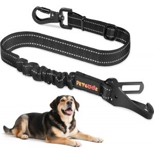 Kalanka-Ceinture Chien Voiture, Ceinture De S&eacute;curit&eacute; Auto 3 En 1 Pour Chien Avec Laisse R&eacute;glable, Amortisseur &Eacute;lastique Et Mousqueton Rotatif &Agrave; 360&deg;, Convient &Agrave; La Plupart Des Voitures Et Des Chiens - Neuf