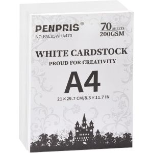 Letnerny-Papier Cartonn¿¿ Blanc A4 - 70 Feuilles 200 G/M2/75 Lb, ¿¿Pais Recto Verso Pour Imprimante, Fabrication De Cartes, Bricolage, Scrapbooking Pac05wha470 - Neuf