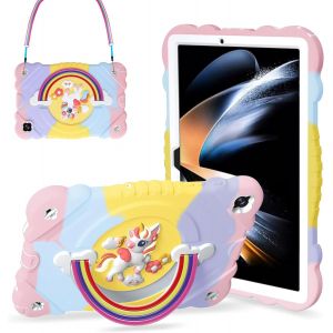 Epkh-Coque Pour Samsung Galaxy Tab A9+/A9 Plus 11"" 2023 (Sm-X210/X216/X218), Coque De Protection Résistante Aux Chocs Avec Support/Bandoulière Pour Enfants, Filles Et Femmes (Arc-En-Ciel) - Neuf