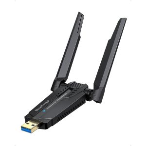 SUBZONAL-5400Mbps Clé WiFi 6E Puissante Tri-Bande 6GHz / 5GHz / 2.4GHz, AXE5400 Clé WiFi 6 USB Longue Portée Cle Wi-FI pour PC, Antenne Wi-FI PC Dongle, Adaptateur USB, Compatible avec Windows 11/10 - Neuf