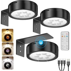 Subzonal-Lampe Tableau Sans Fil Rechargeable, Applique Murale Intérieure Avec Telecommande Eclairage Tableau Led Batterie De 2600mah Lumiere Vitrine Usb Spot Led À Piles Adhesif Pour Placard Biblioth - Neuf