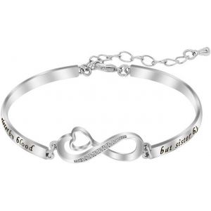 Eryi-Bracelet Femme Argent 925 Infini, Bijoux Femme Cadeaux Femme Anniversaire Fête Des Mères Cadeau Maman Infinity Bracelets,Infini Bracelet Femme Argent 925, Infini C?ur Bracelet Avec Cubic Zirconi - Neuf