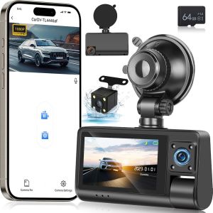 1080P + 720P Front & Rear Dash Cam-WiFi Car Camera with APP Control-3 Inch Screen,G-Sensor/Loop Recording/Night Vision - Neuf
