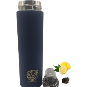 Bouteille Infuseur 500ml Thé Café Fruit Tisane Thermos En Inox Double Paroi - 6h Chaud Et 12h Froid Sans Bpa, Étanche, . Idéale Voyage Bureau Extérieur Sport (Bleu) - Neuf