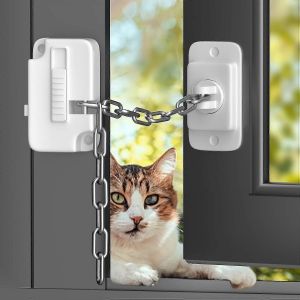 Serrures De Fenêtre,Limiteur De Fenêtre Serrures De Sécurité Pour Chat Enfant,Serrures De Sécurité Autocollantes Compatibles Avec Les Animaux De Compagnie Pas De Perçage Compatible Avec Le Métal,Le Bo - Neuf