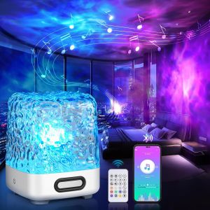 Meimie-Haut-Parleur Bluetooth Avec Projecteur De Galaxie Océanique, Veilleuse Avec Télécommande, 30 Modes D'éclairage, 16 Couleurs Progressives, Lampe Boréale Rotative - Neuf