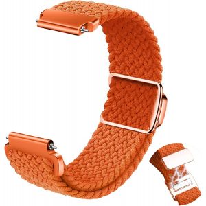 Kal-Tress&eacute;s Sport Bracelet Pour Homme Femme, Sport &Eacute;lastique Tiss&eacute;es Nylon Remplacement Bracelet Magn&eacute;tique 22mm 20mm - Orange - Neuf